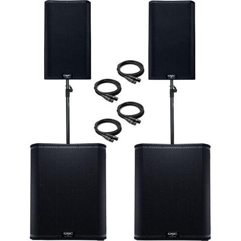 2 QSC K12.2 12" Speakers 2 QSC KS118 18" Subwoofers for Rent for only $390.00
