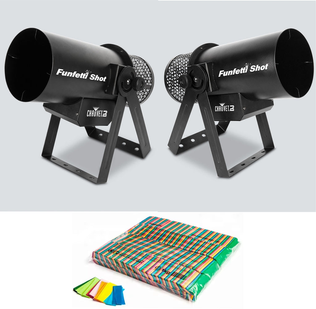 2 CHAUVET DJ FUNFETTI CONFETTI LAUNCHER Package FOR RENT FOR