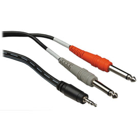 Hosa CMP-159 10 ft 3.5 mm TRS to Dual 1/4 in TS Available For Rent