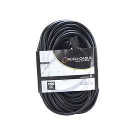 American DJ Accu-Cable 3-Wire Edison AC Extension Cord (12 AWG, Black, 100')
