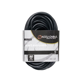 American DJ Accu-Cable 3-Wire Edison AC Extension Cord (12 AWG, Black, 50')