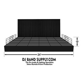 24' X 16' X 2' Tall With 8' tall backdrop Portable Rental Stage for only 1200.00 per day
