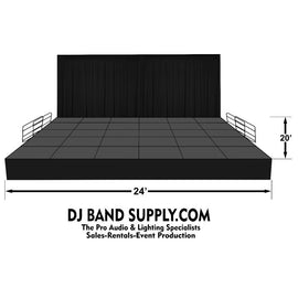 24' X 20' X 2' Tall With 8' Tall Backdrop Portable Rental Stage for only $1475.00 per day