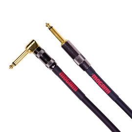 Mogami OD GTR-20 SILENT R Overdrive Instrument Cable, Gold 1/4 TS Right-Angle silentPLUG to Straight - 20 ft