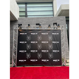 8' X 10' wide Step & Repeat with lights, Truss and 6' X 10 Red Carpet for rent for $325.00