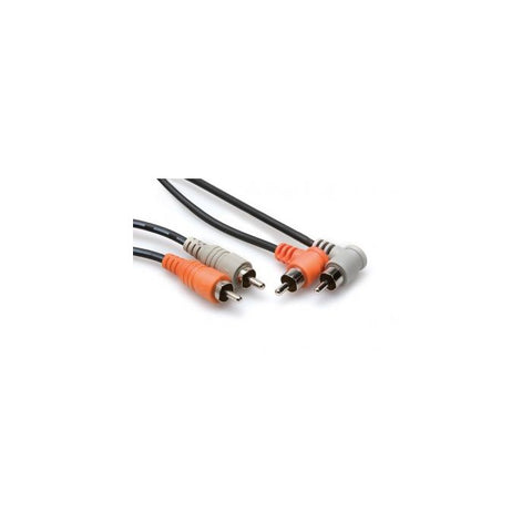 Hosa CRA-202R 2m Dual RCA to Dual Right-angle RCA