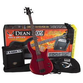 Dean - Edge 09 Bass Pack - Metallic Red w/ Amp & Acc