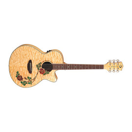 Luna Guitars - Flora Rose A/E - Gloss Natural