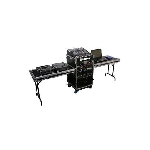 Odyssey Pro Rack Case w/ Wheels and Tables, 13 Unit Top Rack, 16 Unit Bottom Rack