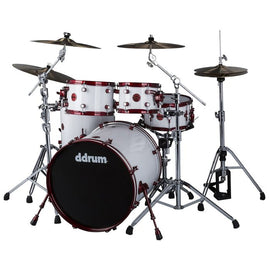 ddrum - Reflex RED 5pc set - White wrap with Red hardware - Shell pack