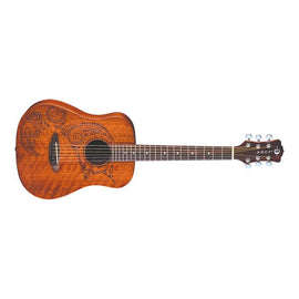 Luna Guitars - Safari Tattoo Travel Guitar w/Gigbag
