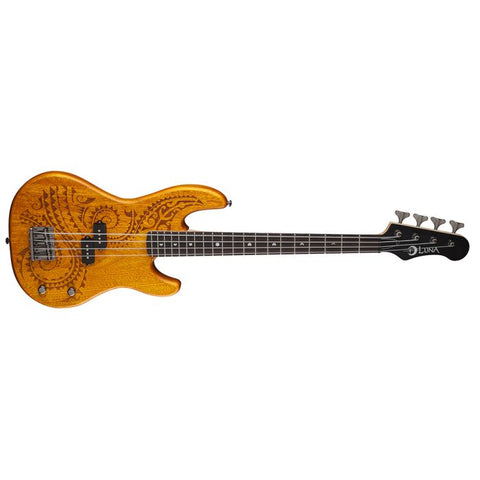 Luna Guitars - Tattoo Electric Bass - Short Scale