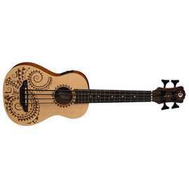 Luna Guitars - Uke Bari-Bass Tattoo w/ Preamp & Gigbag - Spruce