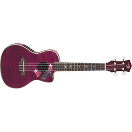 Luna Guitars - Uke Flora Concert A/E - Trans Merlot