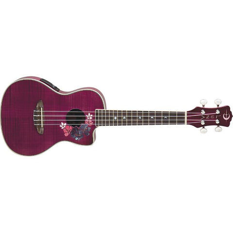 Luna Guitars - Uke Flora Concert A/E - Trans Merlot