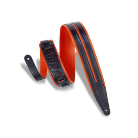 Levy's Double Racing Stripe Guitar Strap MG317DRS-ORG-BLK
