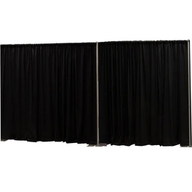 12' Tall Pipe & Drape Black Most Widths For Rent For $10.00