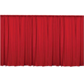 8' Tall Pipe & Drape Red Most Widths for Rent For $8.00
