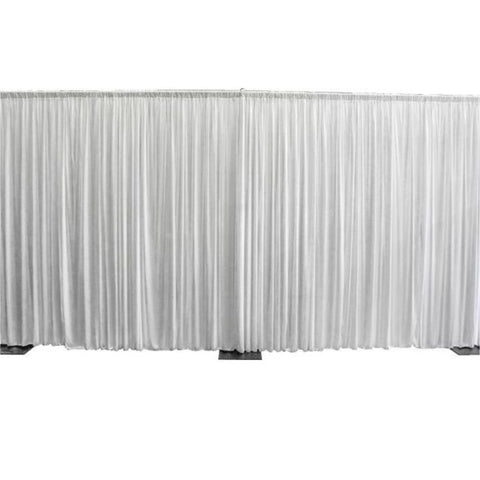 10' Tall Pipe & Drape White Most Widths for Rent For $9.00