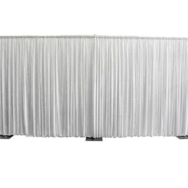 8' Tall Pipe & Drape White Most Widths for Rent For $8.00