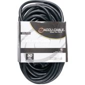 American DJ Accu-Cable 3-Wire Edison AC Extension Cord with Three Plugs (12 AWG, Black, 50')