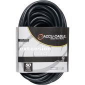 American DJ Accu-Cable 3-Wire Edison AC Extension Cord (12 AWG, Black, 50')