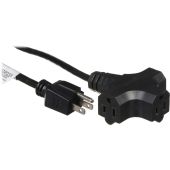 American DJ Accu-Cable AC Extension Cord with Three Outlets (16 AWG, Black, 25')