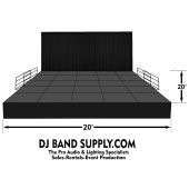 20’ X 20’ X 2’ Tall With 8' Tall Backdrop Portable Rental Stage
