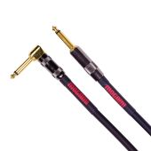 Mogami OD GTR-20 SILENT R Overdrive Instrument Cable, Gold 1/4" TS Right-Angle silentPLUG to Straight - 20 ft