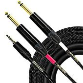 Mogami Gold 3.5 2 TS 06 Accessory Cable - 3.5mm TRS To Dual TS - 6 Foot