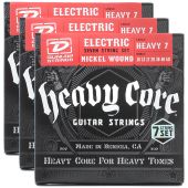 Dunlop 3 Sets of DHCN1060 Heavey Core 7/SET Electric Strings