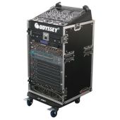 Odyssey 11U Top Slanted 12U Vertical Pro Combo Rack with Casters