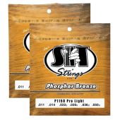 S.I.T. Strings P1150 Pro Light Phosphor Bronze Acoustic Guitar Strings - 2 Sets