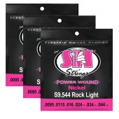 S.I.T. Strings S9.544 Rock Light Nickel Power Wound Electric Guitar Strings - 3 Sets