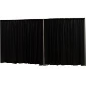 12' Tall Pipe & Drape Black Most Widths For Rent