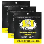 S.I.T. Strings S1046 Light Nickel Power Wound Electric Guitar Strings - 3 Sets