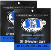S.I.T. Strings S1150 Medium Light Nickel Power Wound Electric Guitar Strings - 2 Sets