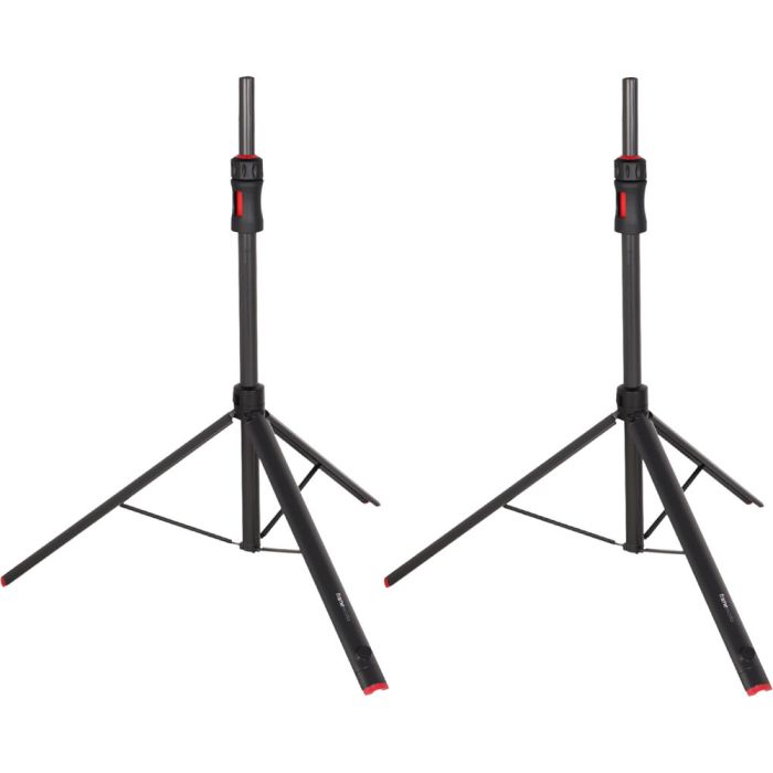 Gator Frameworks ID series adjustable speaker stands with lift assist, Set of 2 with bag