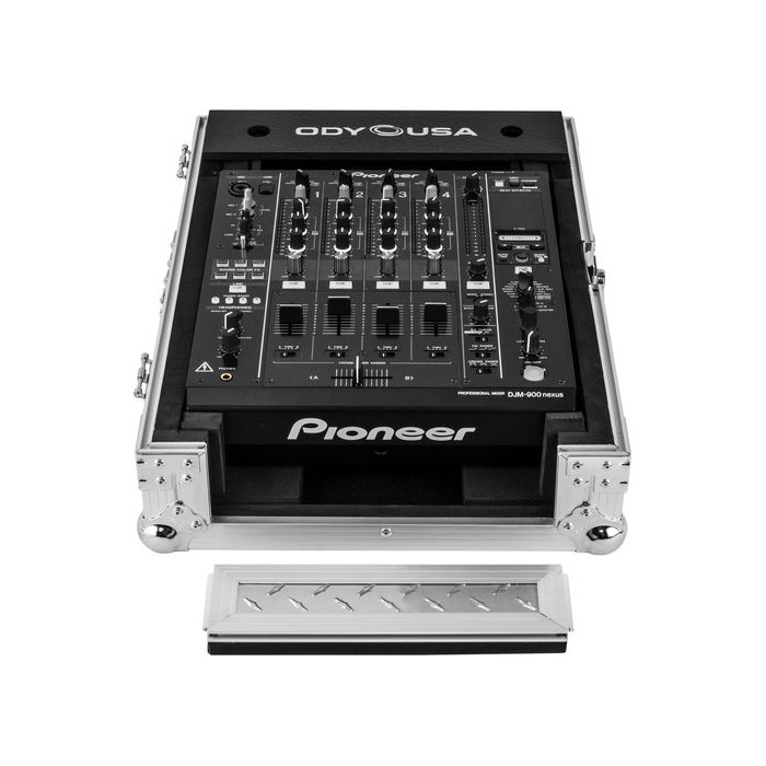 Odyssey Universal 12" Format Extra Deep DJ Mixer XD Case (Silver Diamond Plated)