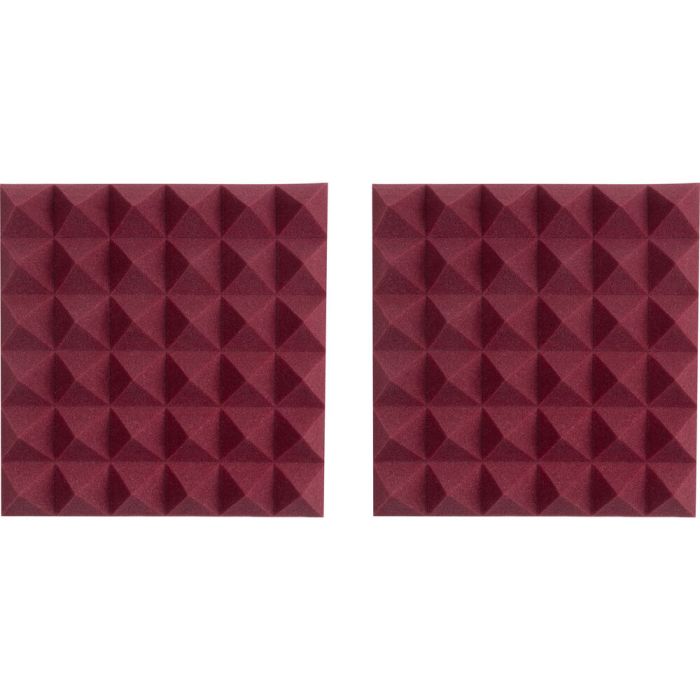 Gator 12x12"Acoustic Pyramid Panel (Burgundy) 2-Pack