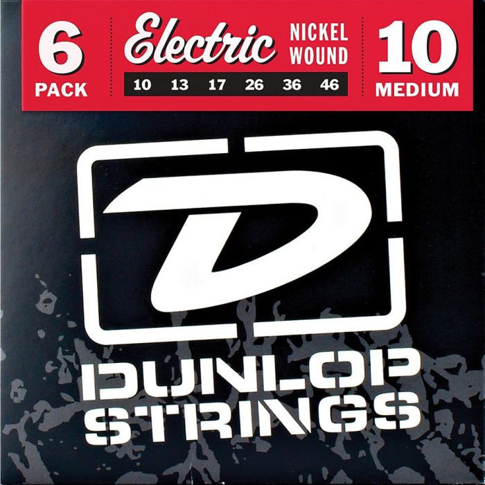 Dunlop Nickel Plated Steel Electric Guitar Strings Medium 6-Pack