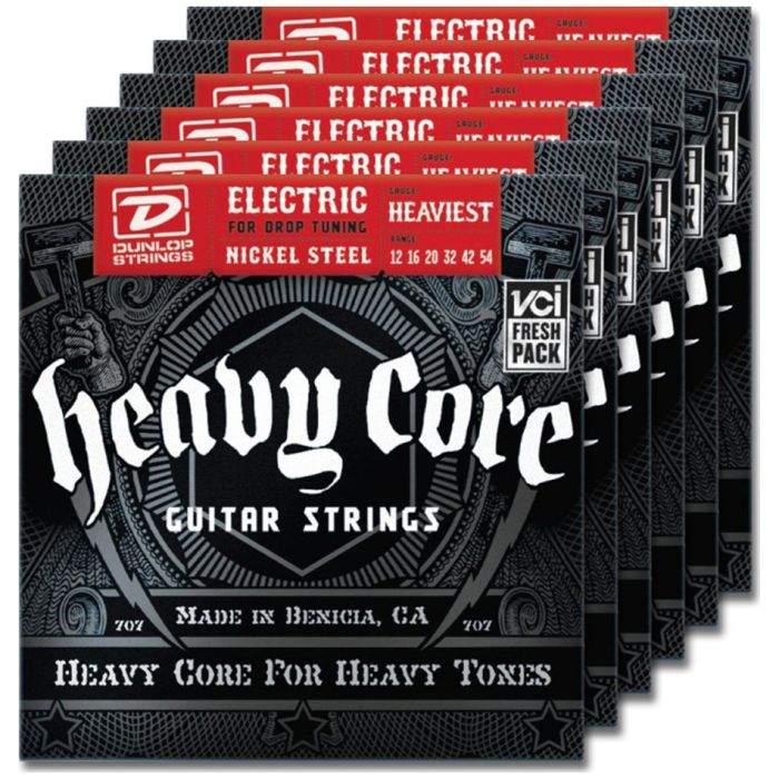 Dunlop 6 Sets of DHCN1254 Heaviest Core Electric Guitar Strings