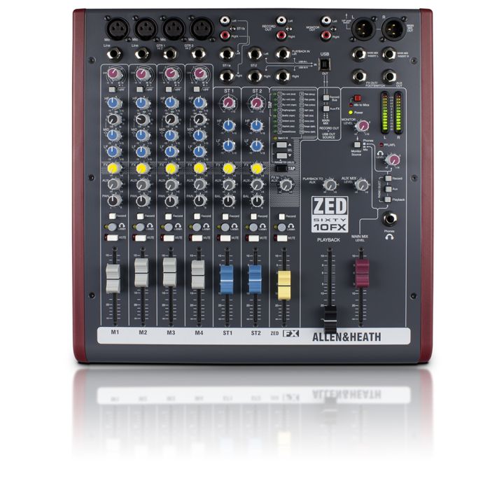 Allen & Heath ZED60/10FX Multi-Purpose 6-Channel Mixer with Digital Effects and USB Connectivity