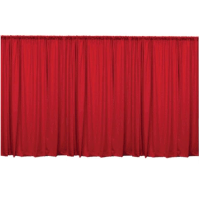 8' Tall Pipe & Drape Red Most Widths for Rent