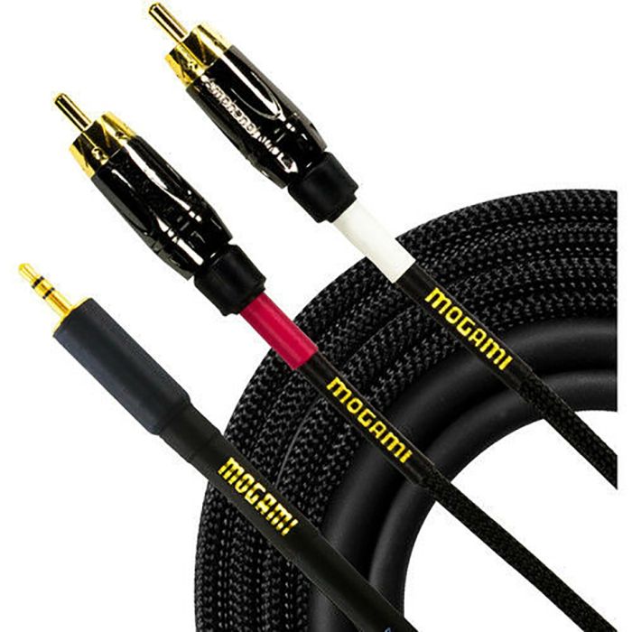 Mogami Gold 3.5 2 RCA 03 Accessory Cable - 3.5mm TRS Male to Dual RCA Male - 3 foot
