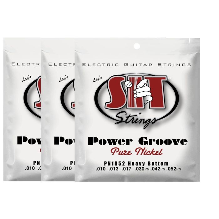 S.I.T. Strings PN1052 Heavy Bottom Pure Nickel Power Groove Electric Guitar String - 3 Sets