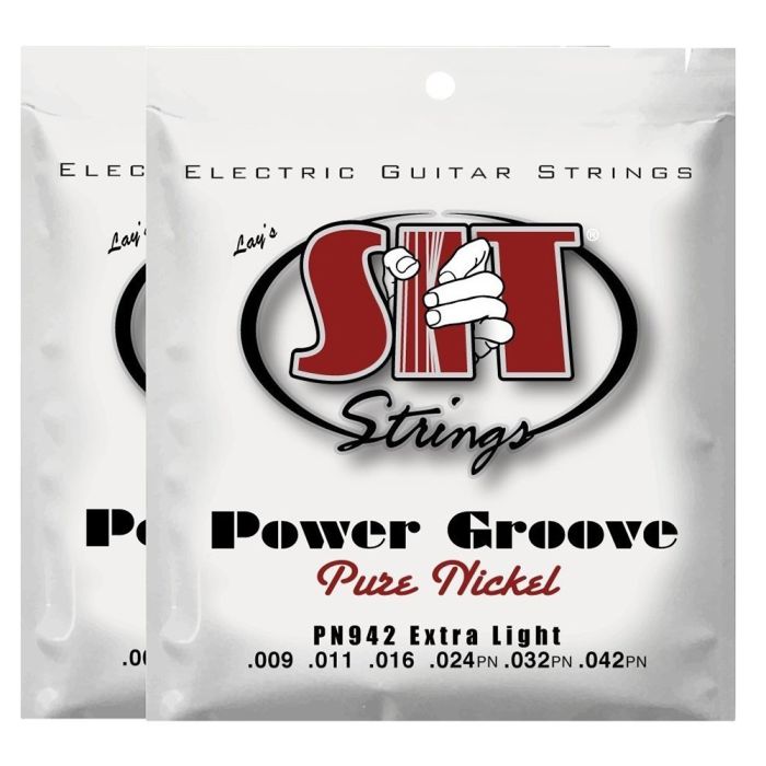 S.I.T. Strings PN942 Extra Light Pure Nickel Power Groove Electric Guitar String - 2 Sets