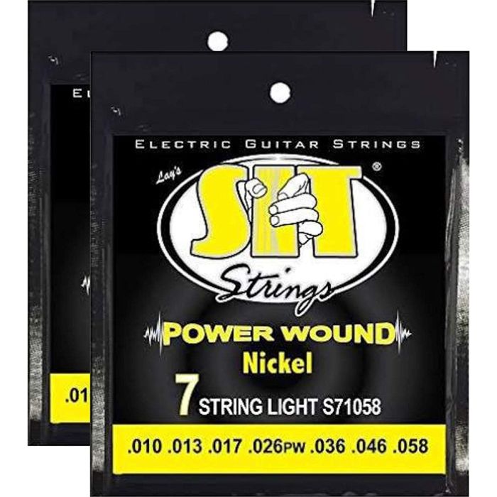 S.I.T. Strings S71058 Seven String Nickel Wound Electric Guitar String, Medium - 2 Sets