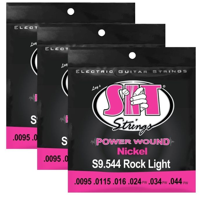 S.I.T. Strings S9.544 Rock Light Nickel Power Wound Electric Guitar Strings - 3 Sets
