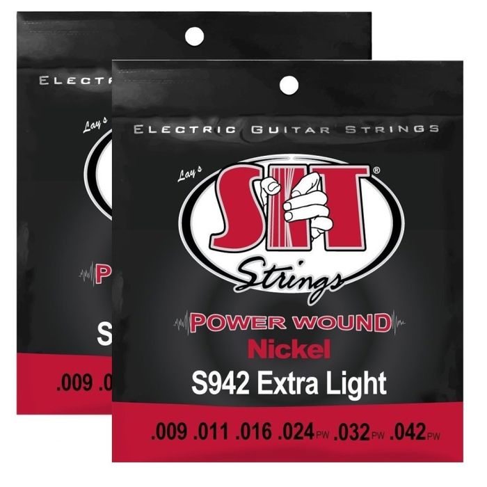 S.I.T. Strings S942 Extra Light Nickel Power Wound Electric Guitar Strings - 2 Sets